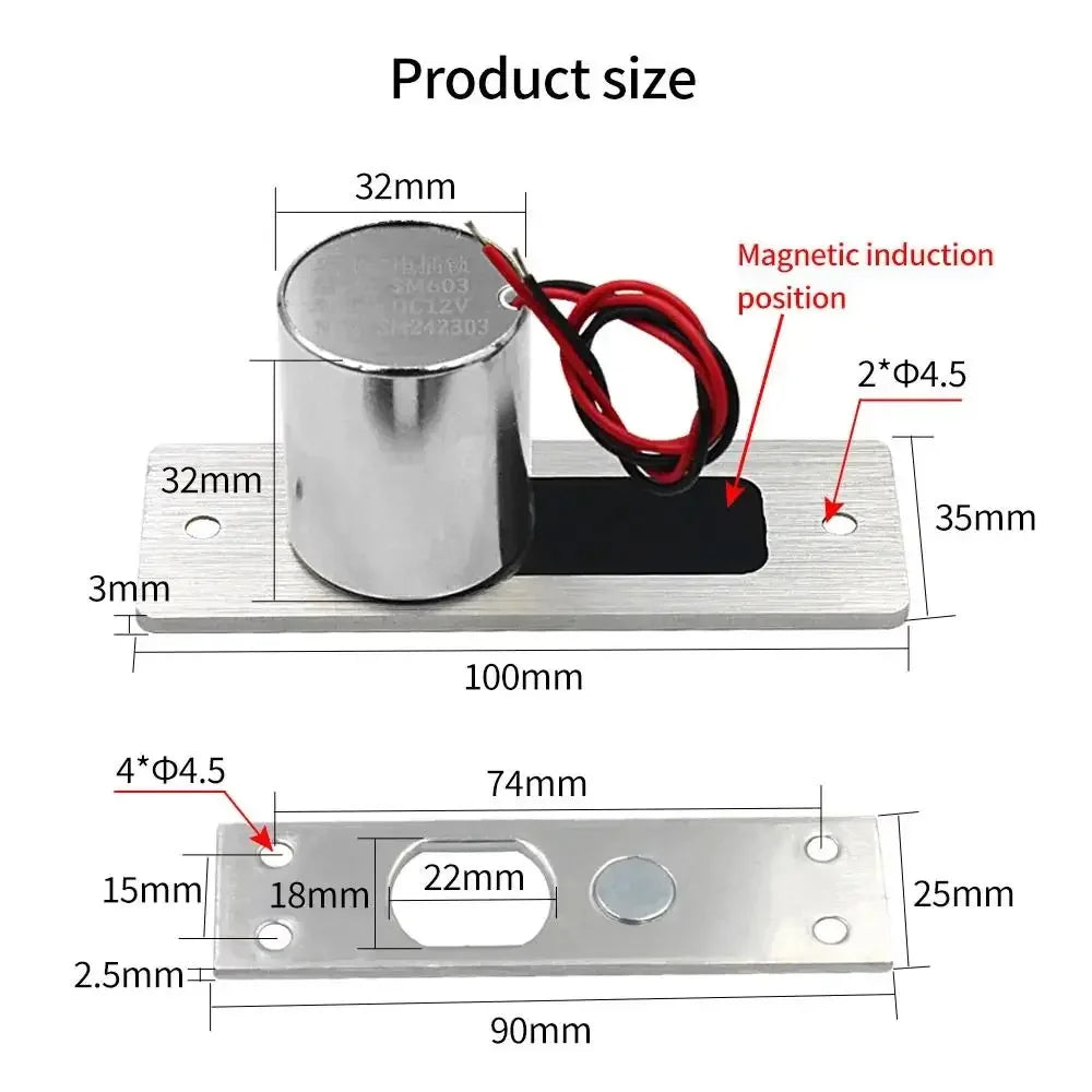 12V Electric Drop Bolt Lock Embed Install Waterproof Mortise Bolt Locks Stainless Steel Normally Closed Magnetic Induction Lock Oasis Select