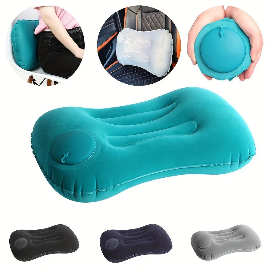 Travel Pillow Air Inflatable Airplane Car Pillows Pillow Folding Press Type Bed Pillow Neck / Waist Cushion Home Office Supplies Oasis Select