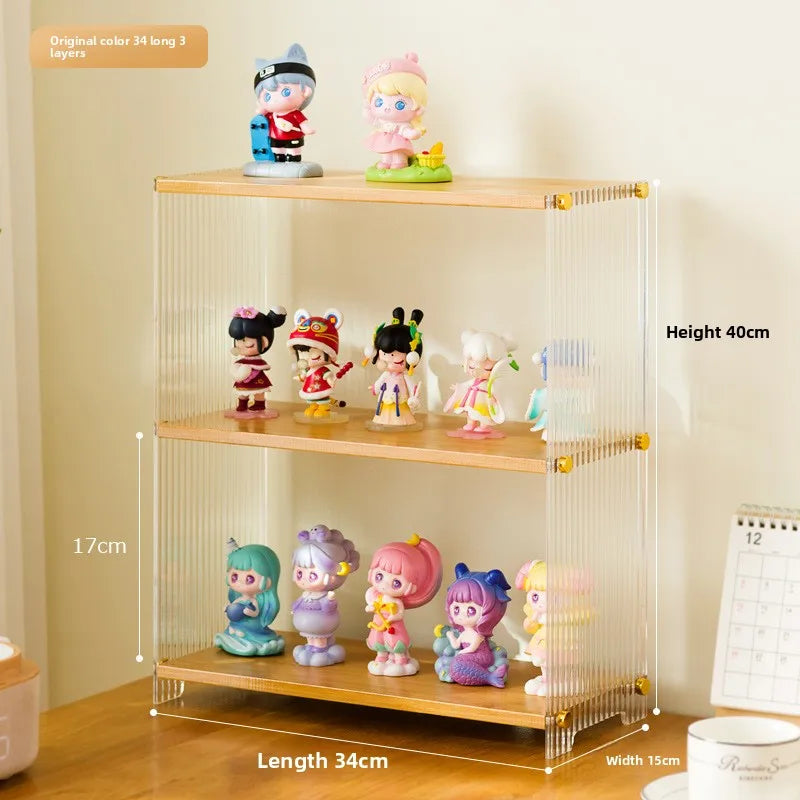 Blind Box Storage Display Rack Lego Figure Shelf Transparent Arrangement Cabinet Acrylic POP MART Display Box Layered Rack Oasis Select Primary three layers