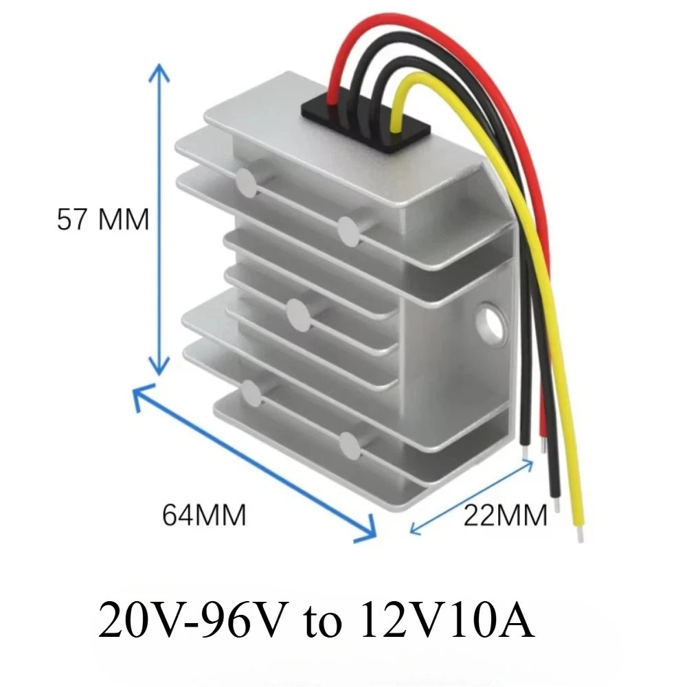 20V-90V to 12V 8A-15A automotive voltage regulator DC DC converter 24V36V48V60V72V to 12V Step Down Transformer Car Power Supply Oasis Select 20V-96V to 12V10A 17V(20V)-90v 12V