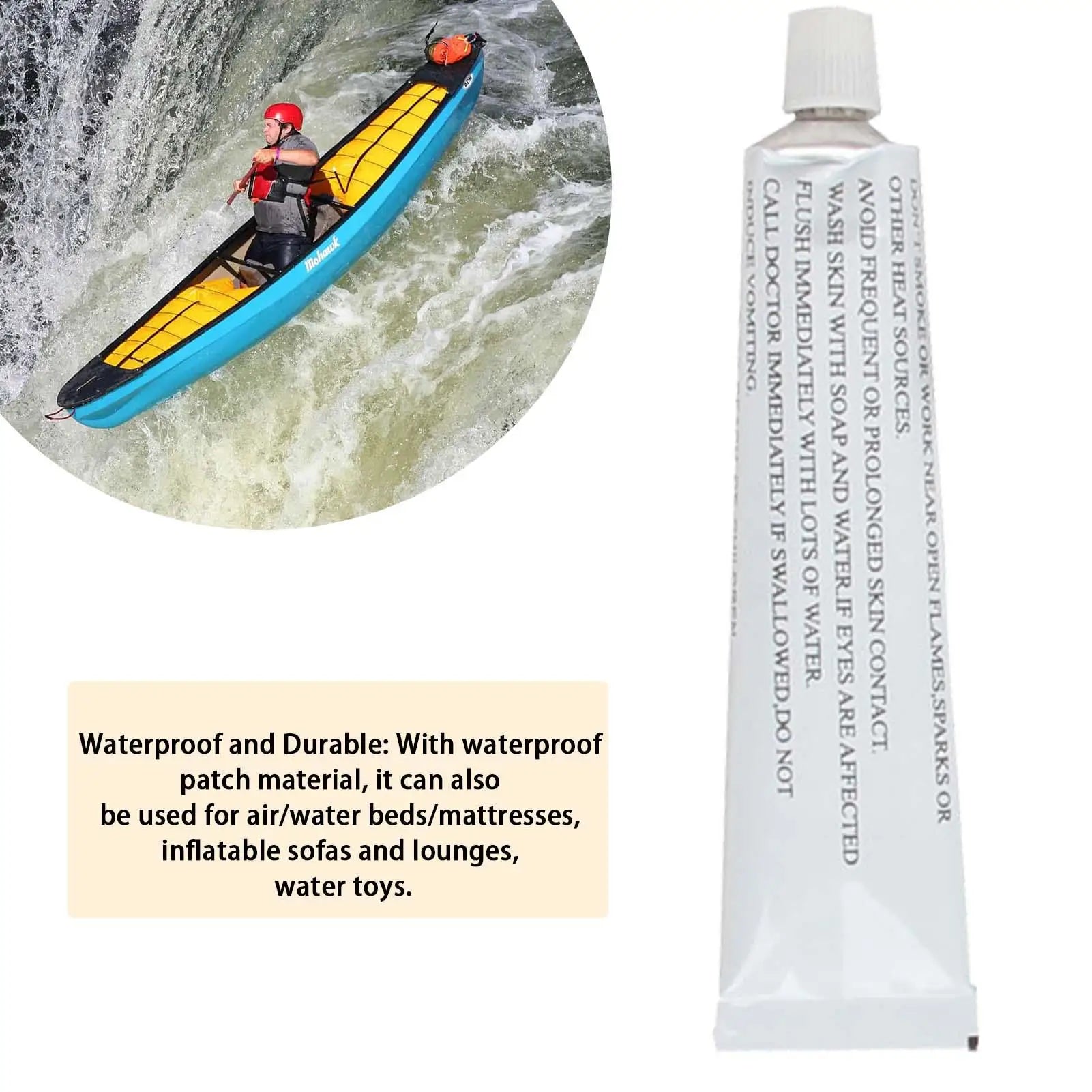 PVC Glue 30ml Inflatable Boat Tube Kayaking Repair Glue Sealants Leak Proof for Air Mattress Water Beds Tent Construction Oasis Select