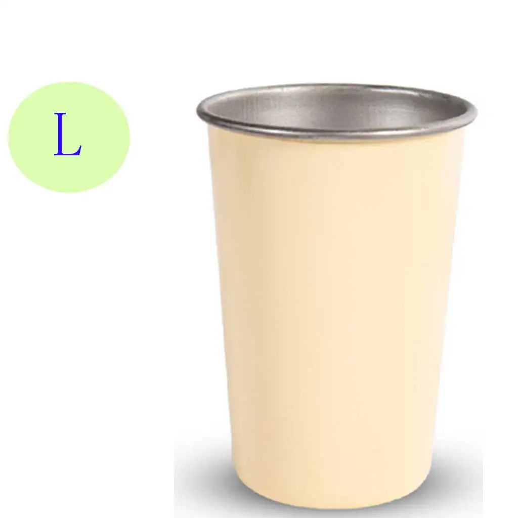 Stainless Steel Cup Stackable Water Cup Picnic Drinkware Traveling Camping Tumbler Outdoor Beer Milk Mug Water Cup Oasis Select White L