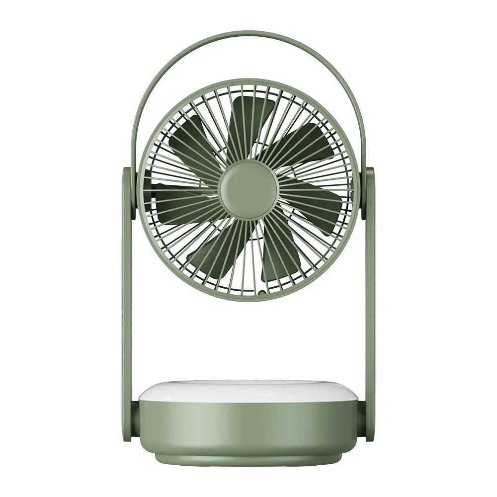 10000mAh Rechargeable Fan – LED Light, Remote, Table & Wall Mount
