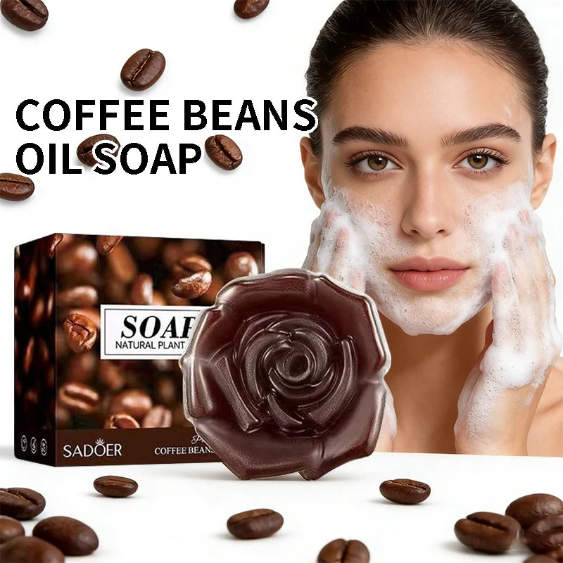 Coffee Bean Essential Oil Soap Hand Soap Cleansing Body Soap for Men and Women Oasis Select Gray 100g