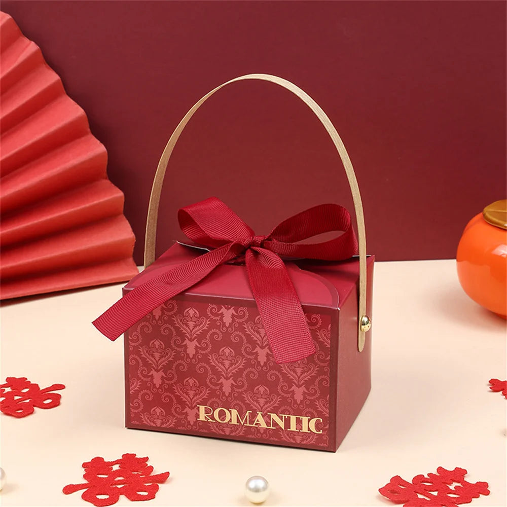 New Candy Box Champagne Gift Bags Birthday Baby Shower Favors Handheld Chocolate Gift Packing Box Decoration for Guests Oasis Select Red 1 Other