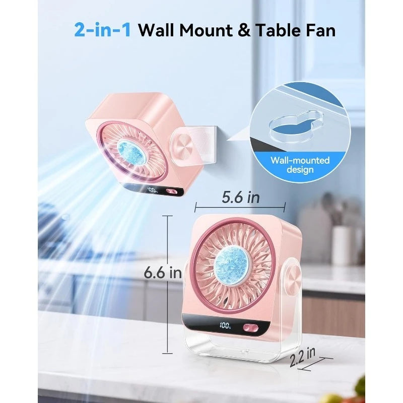 USB Desk Fan 199 Speeds | Ice Cooling & Digital Display