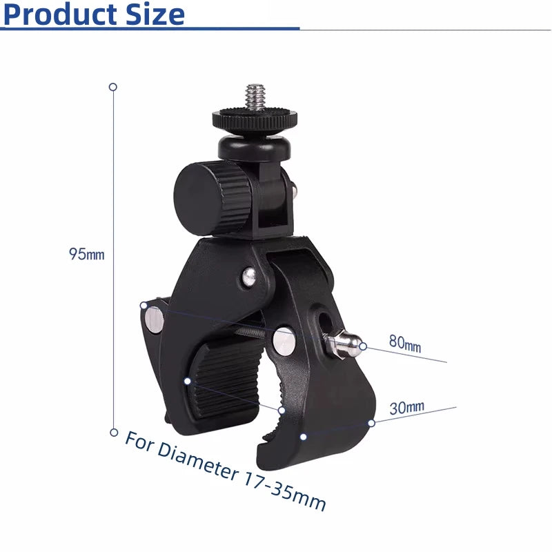 360° Handlebar Mount Clip for GoPro & Action Cameras | Bike & Moto