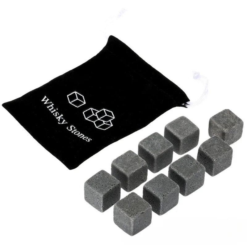 New Natural Granite Whiskey Stones Sipping Ice Cube Whisky Stone Wine Rocks Cooler Wedding Gift Favor Christmas Bar Accessories Oasis Select