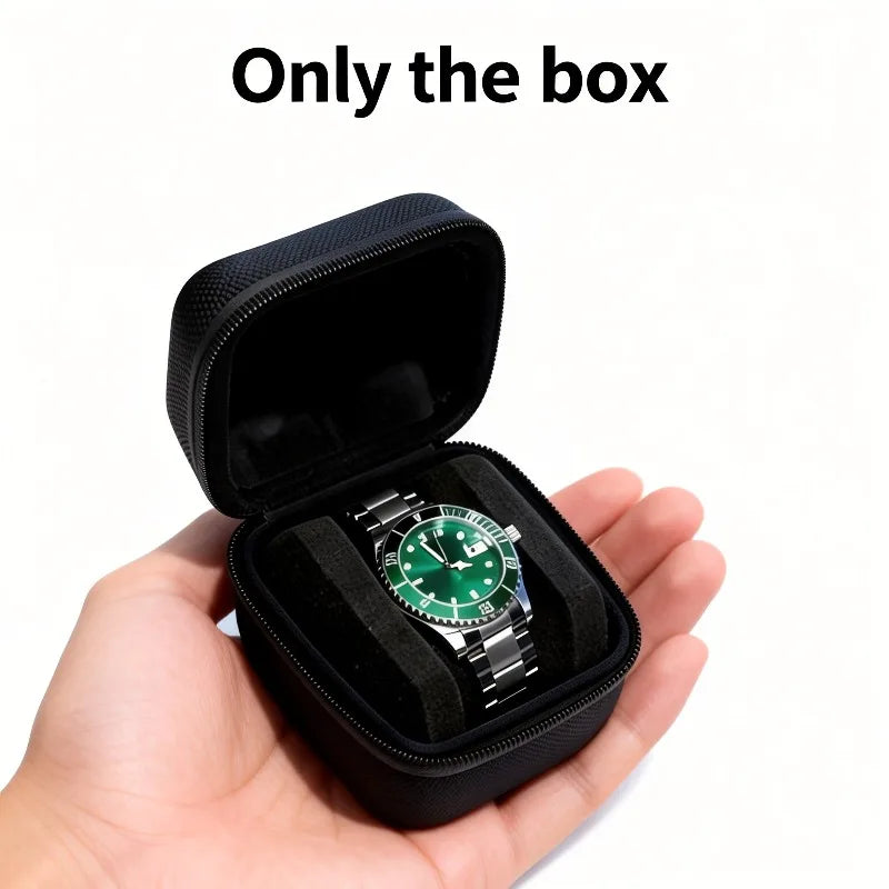 Watch Storage Box with Shockproof Foam, Portable Jewelry Organizer Case for Travel, Single Watch Holder for Men,Elegant Gift Box Oasis Select black