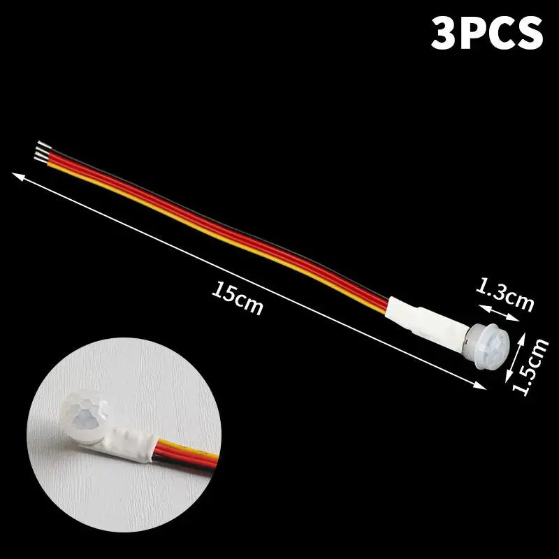 LED PIR Motion Sensor for Cabinet Closet Stairs Hallway, 1/2/3Pcs, DC3-24V, Auto On/Off, Infrared Human Body Detection Oasis Select B3