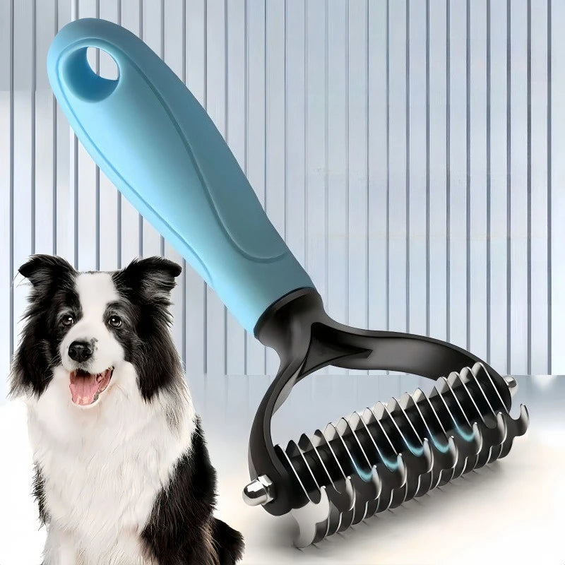 Dual Sided Stainless Steel Pet Grooming Comb Smooth Fur Tidying Tool Efficient Loose Hair Cleaning Device Easy Operated Househol Oasis Select