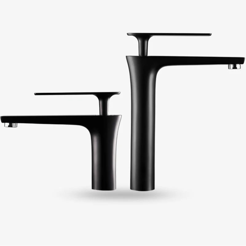 All Copper Black Gold Basin Faucet Sink Hot and Cold Faucet White Heightened Bathroom 1/2,3/8 Oasis Select