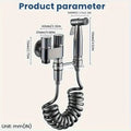Handheld Stainless Steel Nozzle Bidet Toilet Companion Set Wall Mounted One in Two Out Angle Valve Kit Bathroom Accessories Oasis Select Gun Grey G7/8