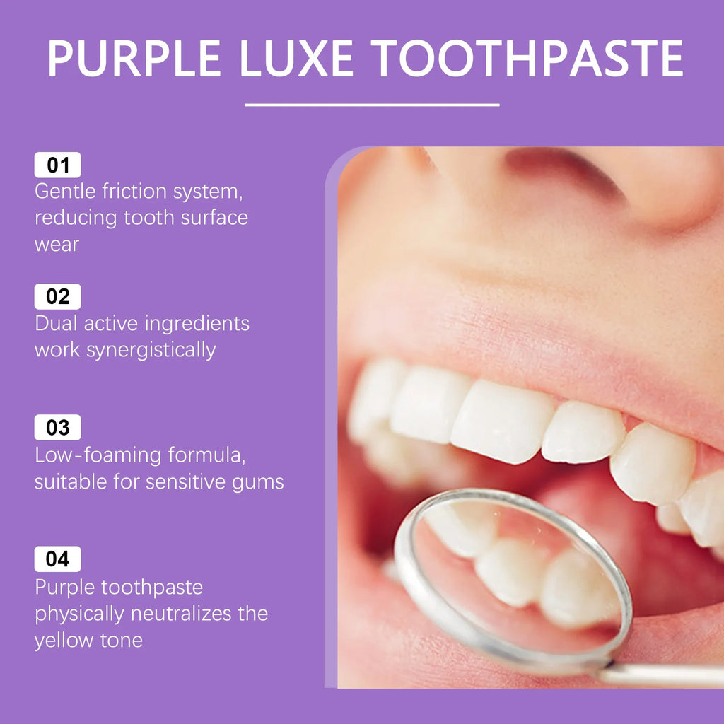 Hydroxyapatite Mint Toothpaste Daily Gentle Care Purple Toothpaste Physical Color Adjustment Fresh And Clean Yellow Teeth 114g Oasis Select