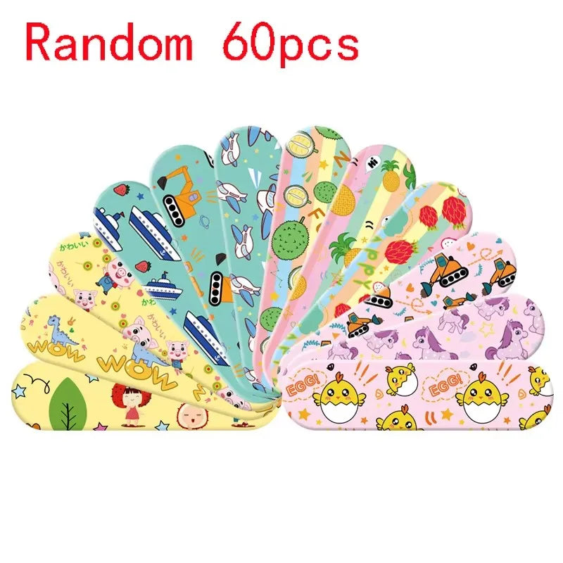 60-360pcs Cartoon Animal Pattern Waterproof Hemostasis Kids Band Aid Stickers Adhesive Bandage Strips Plasters for Children Oasis Select 60pcs 1