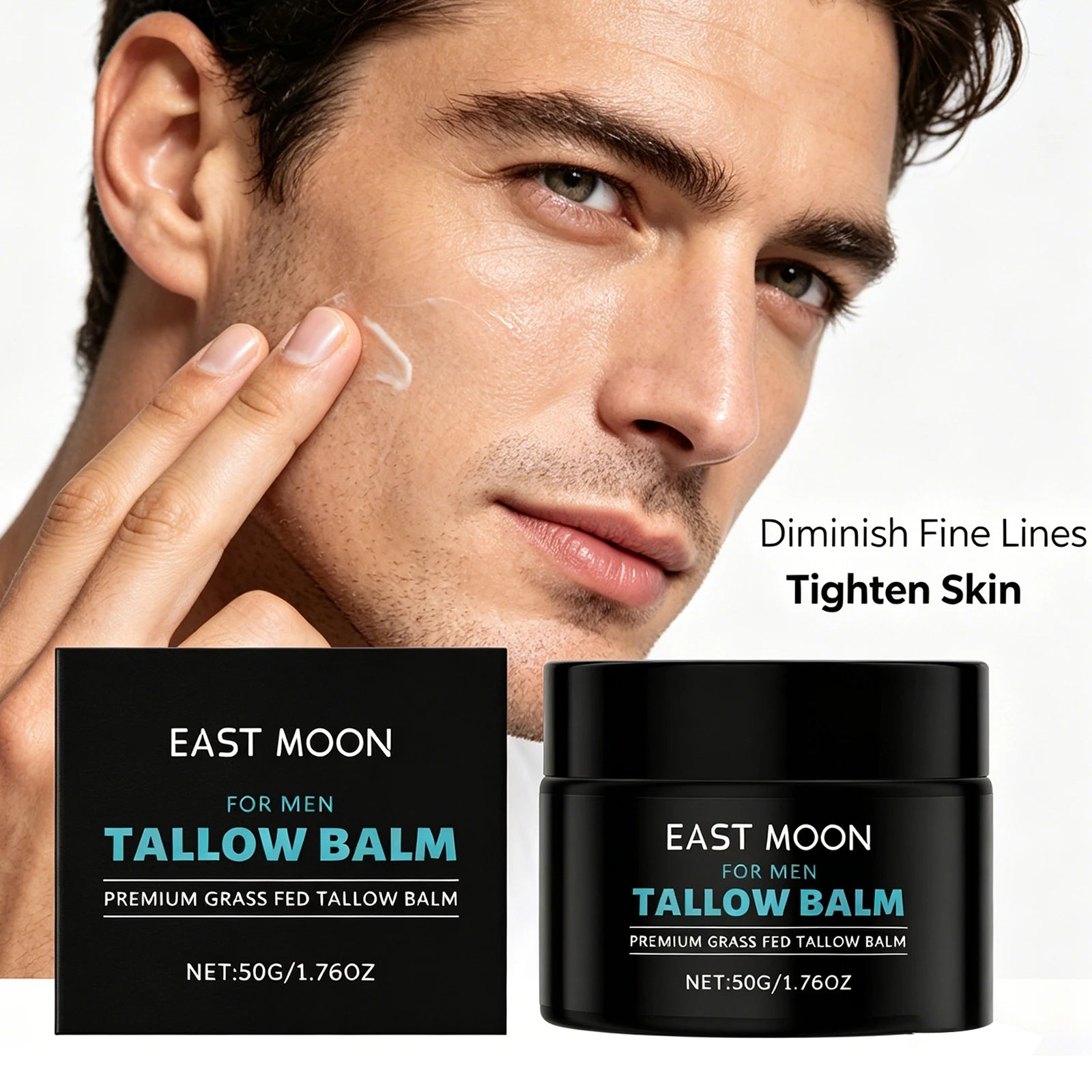 Men’s Tallow Balm Moisturizing Face Cream Non Greasy Soothing Brighten Daily Skin Care Post Shave Lightweight Fast Absorbing Oasis Select