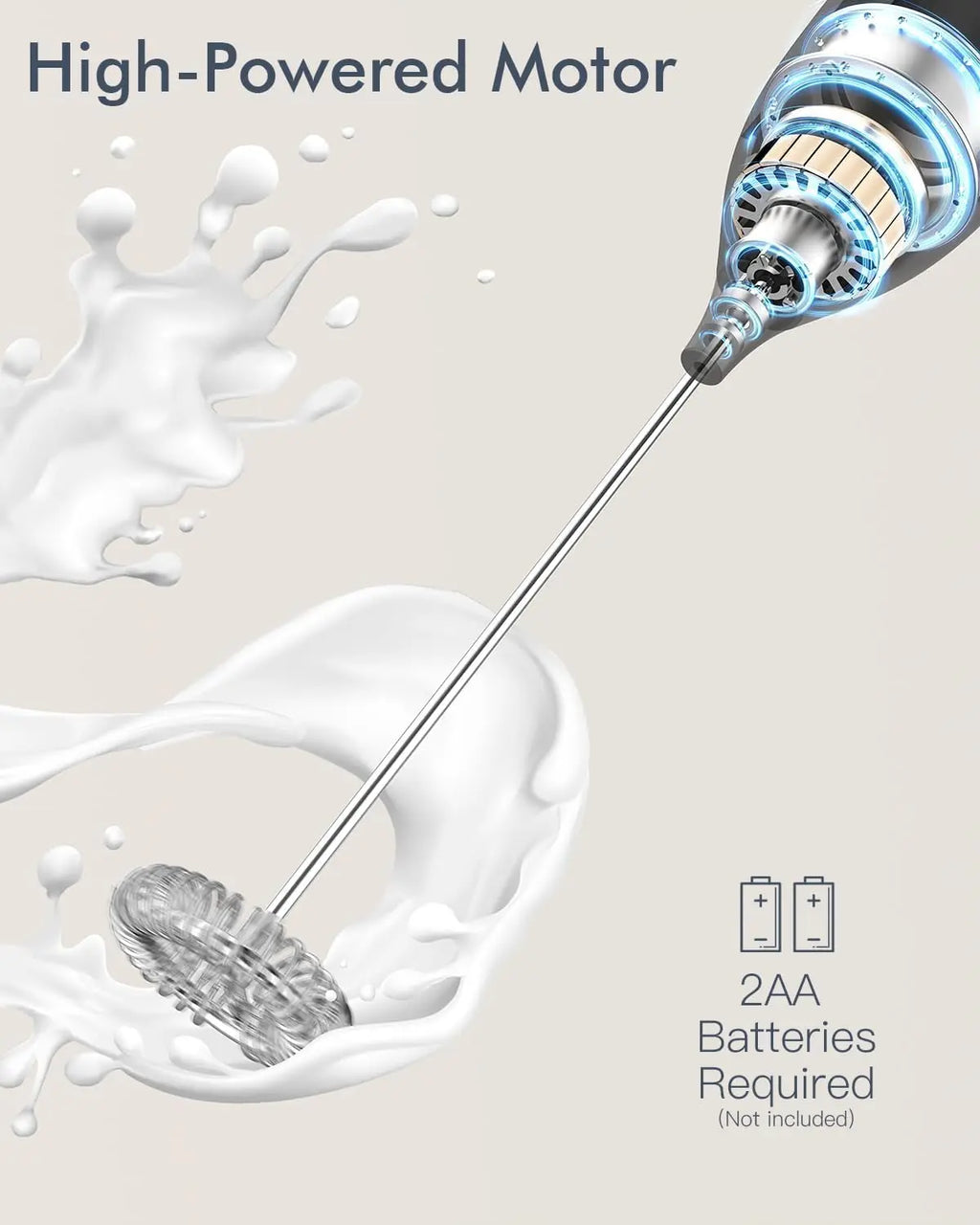 Handheld Electric Milk Frother Wand | Coffee Latte Matcha