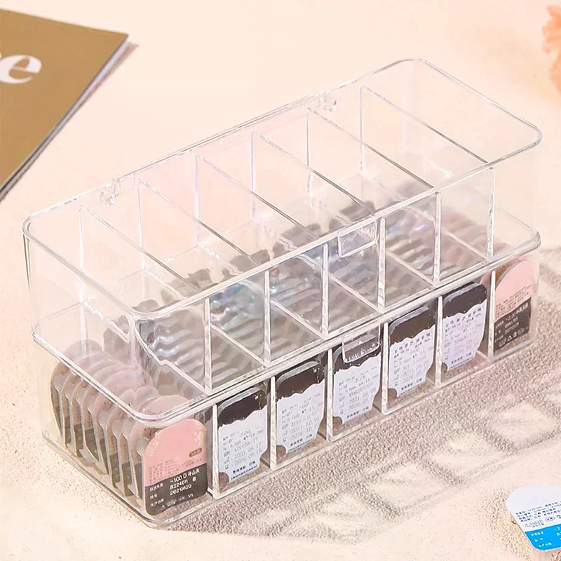 Dustproof Contacts Storage Box Transparent with Cover Disposable Contact Lenses Boxes Large-capacity Multipurpose Storage Box Oasis Select