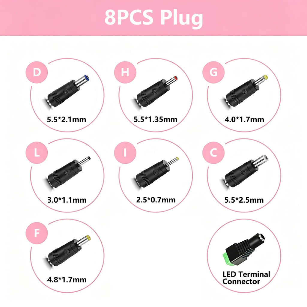 AC 220V 110V TO DC 24V 12V 5V 6V 8V 9V 10V 13V 15V Power Supply 1A 2A 3A Power Source Optional 8PCS Plug For LED Strip Oasis Select