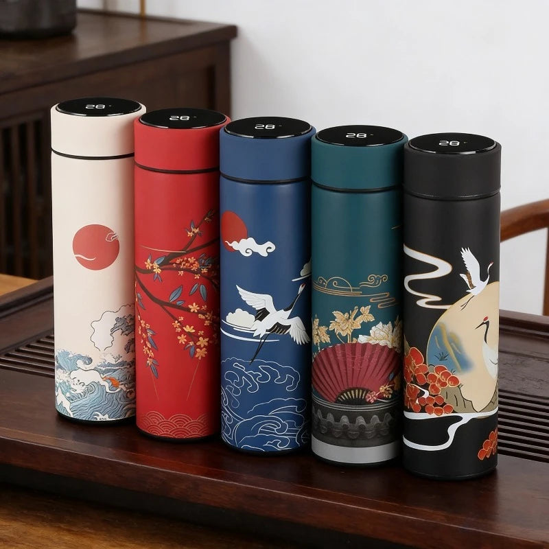 1pcs Retro Ethnic Trend Insulated Water Bottle Double Wall Insulated Cup Men's and Women's Portable Leak Proof Drinking Utensil Oasis Select