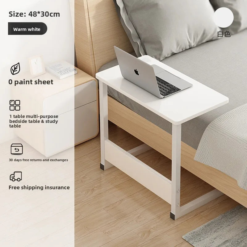 Multi-functional Computer desk Bedside table Mobile lifting small table Household small laptop holder with wheels Durable Oasis Select White 48 30
