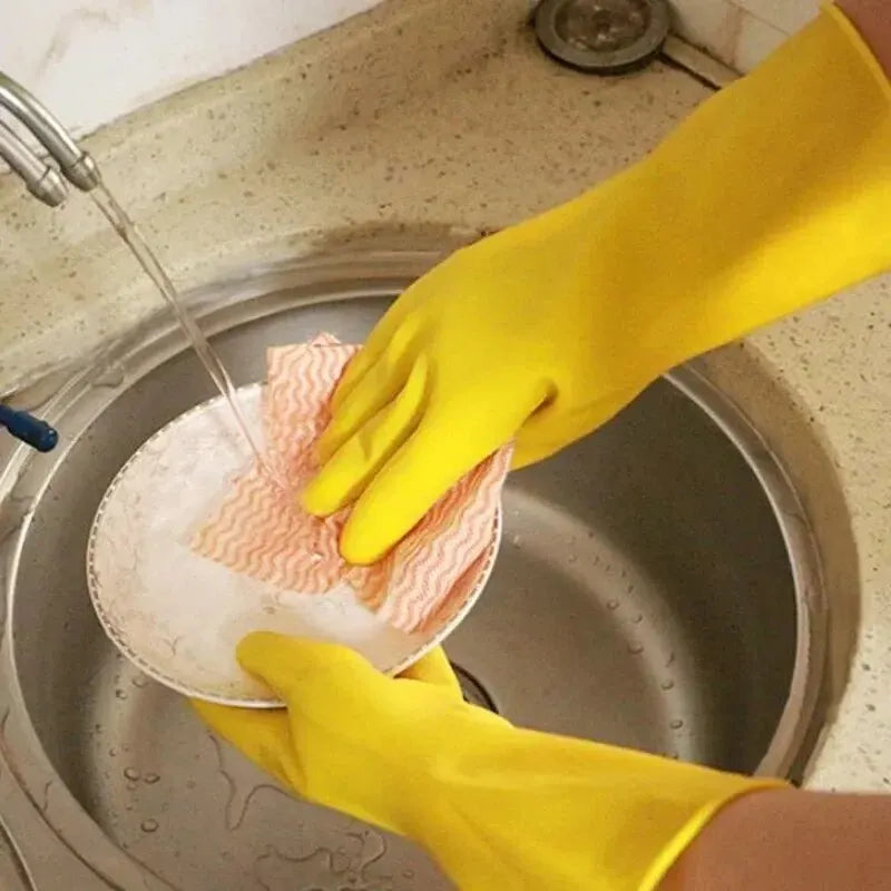 Waterproof Latex Dishwashing Gloves – Non-Slip Kitchen Cleaning Household Cleaning Gloves Oasis Select