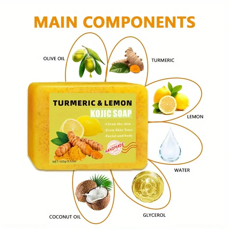 2PCS Turmeric Citric Acid Soap, Gentle Cleansing, Body Bath, Moisturizing, Moisturizing Skin, Suitable for All Skin Types, Unise Oasis Select