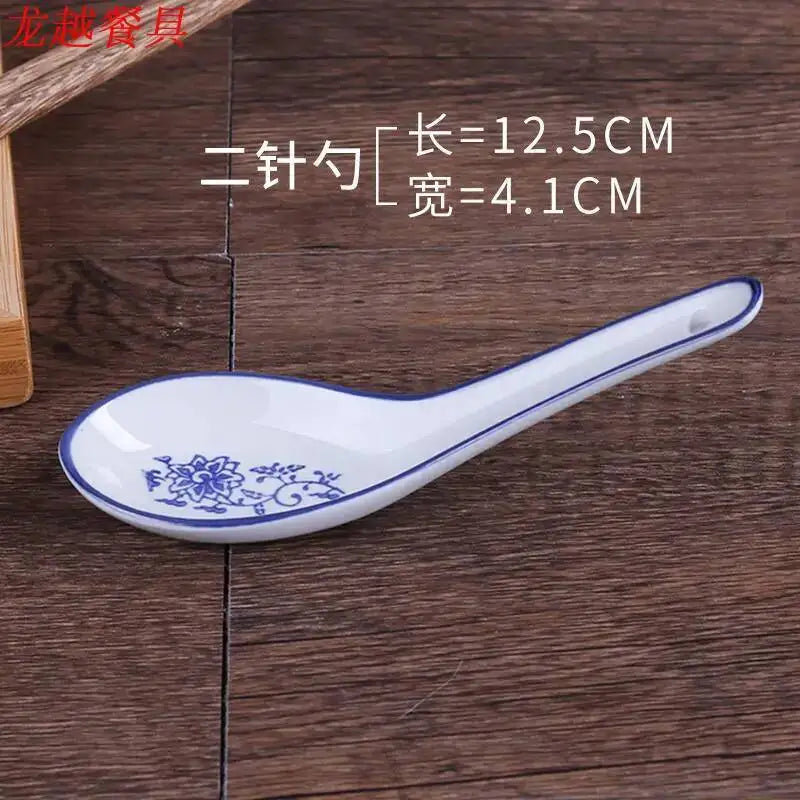 Ramen Spoon, Blue And White Porcelain Spoon, Large Soup Spoon, Long-Handled Soup Spoon, Rice Spoon Kitchen Tablewear Oasis Select Spoon length 12.5cm