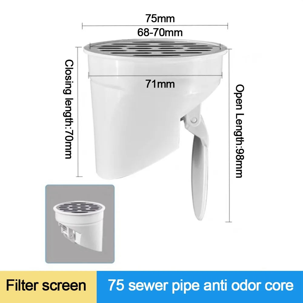 Anti-leak Drainage Pipe Floor Drains Floor Outlet Odor-resistant Insect-proof Roof Cover Automatic Closing Replacement Oasis Select 2