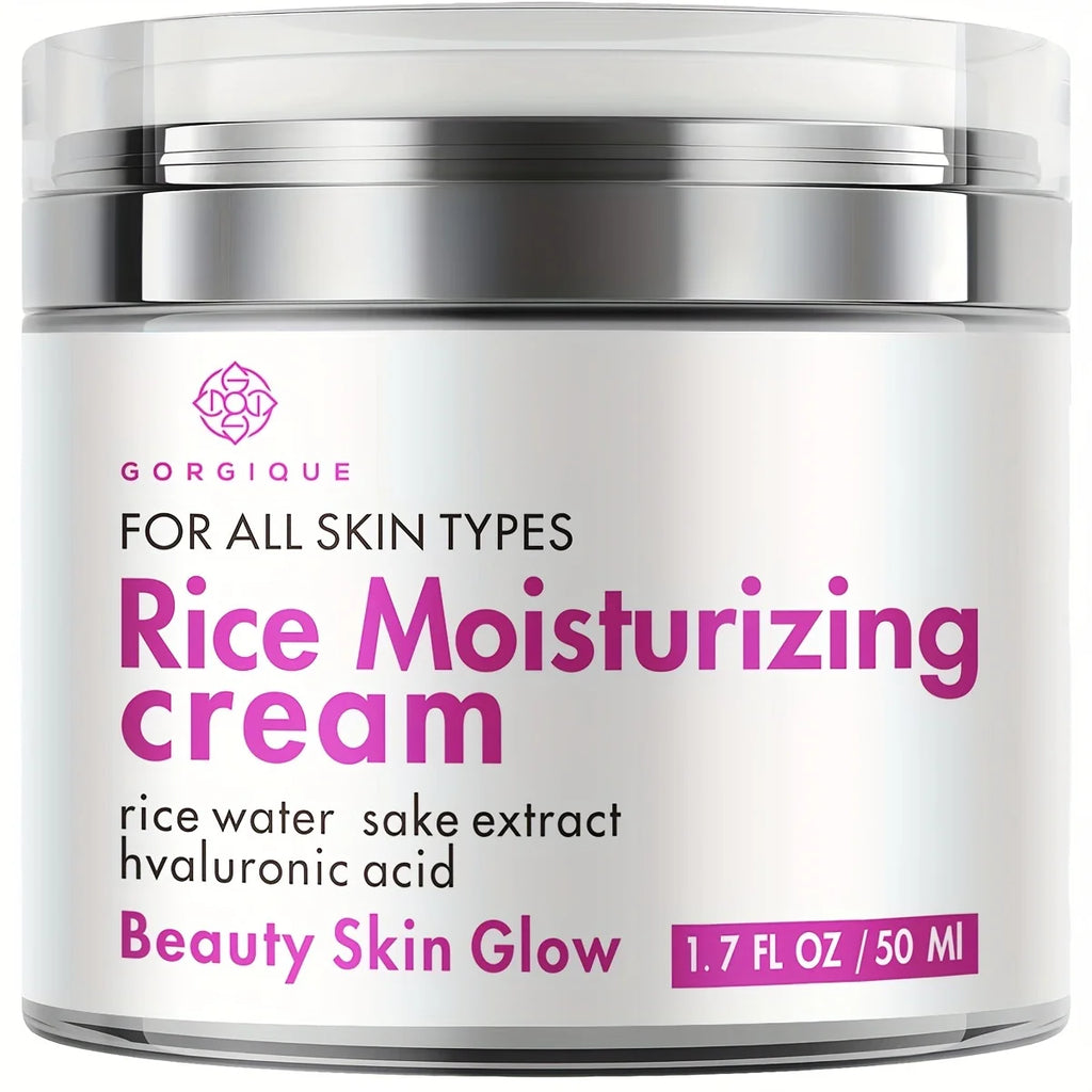 GORGIQUE Rice Cream Moisturizer – Sake Extract & Hyaluronic Acid Face Moisturizer Cream Oasis Select