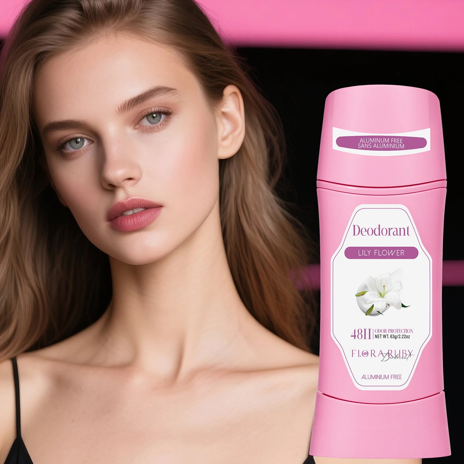 Flora Ruby 63g/Stick 48 Hour Female Deodorizer Long Lasting super fresh Scent Suppress Odor And Eliminate odor Suitable for use Oasis Select