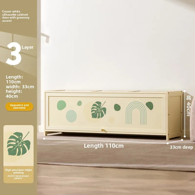Household shoe cabinet against the wall, dust cabinet, floor storage cabinet, locker, simple shoe rack, storage cabinet Oasis Select Three layers 110
