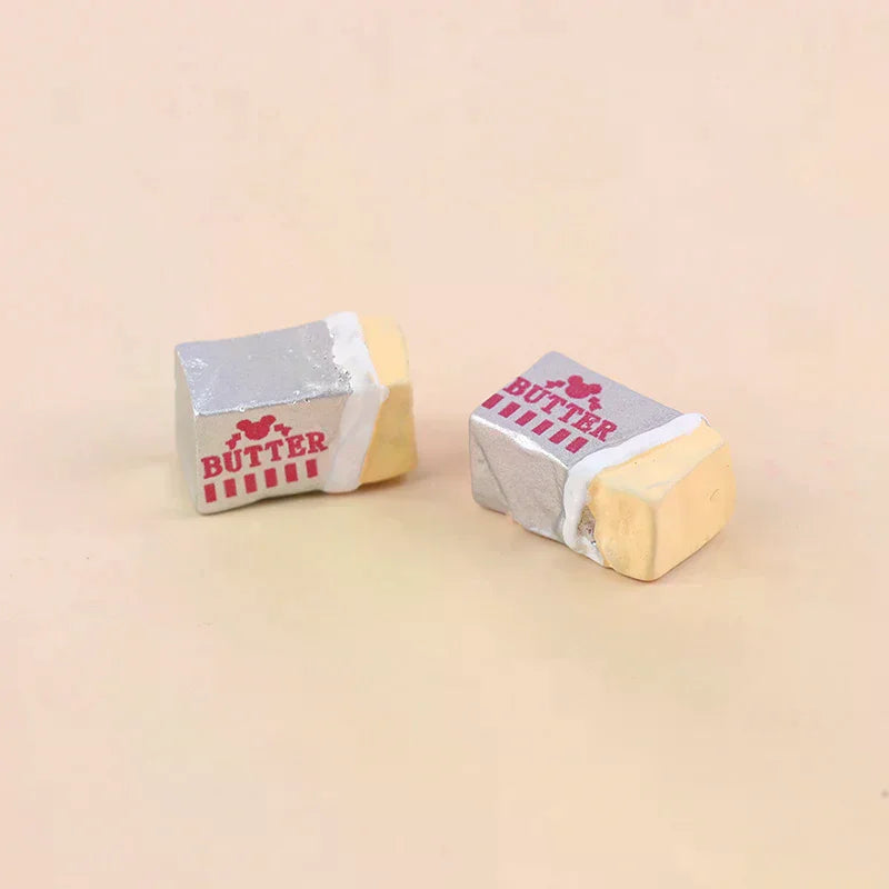 6Pcs Simulation Food Butter Miniature Pretend Play Kitchen Diy Bread Set Toy Breakfast Tableware Doll House Accessories Oasis Select