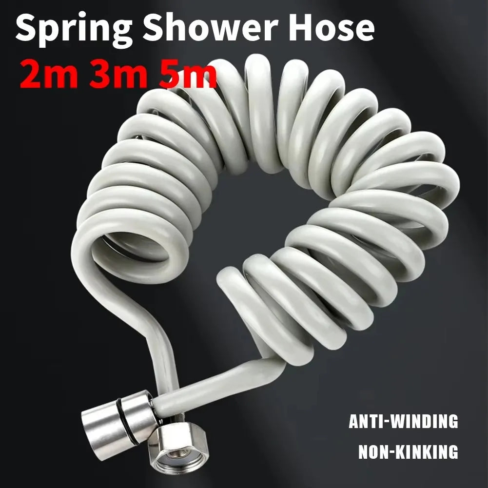 2m 3m 5m Spring Shower Hose Meters Water Plumbing Hose Plastic Bathroom Water Toilet Bidet Sprayer Telephone Line soft Hoses Oasis Select