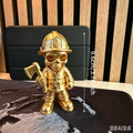 Axe Skeleton Firefighter Figurines Gothic Fireman Statue Whimsical Skull Firefighter Ornament for Home Office Desktop Decor Gift Oasis Select Axe gold 9.6x5.8x4.4cm