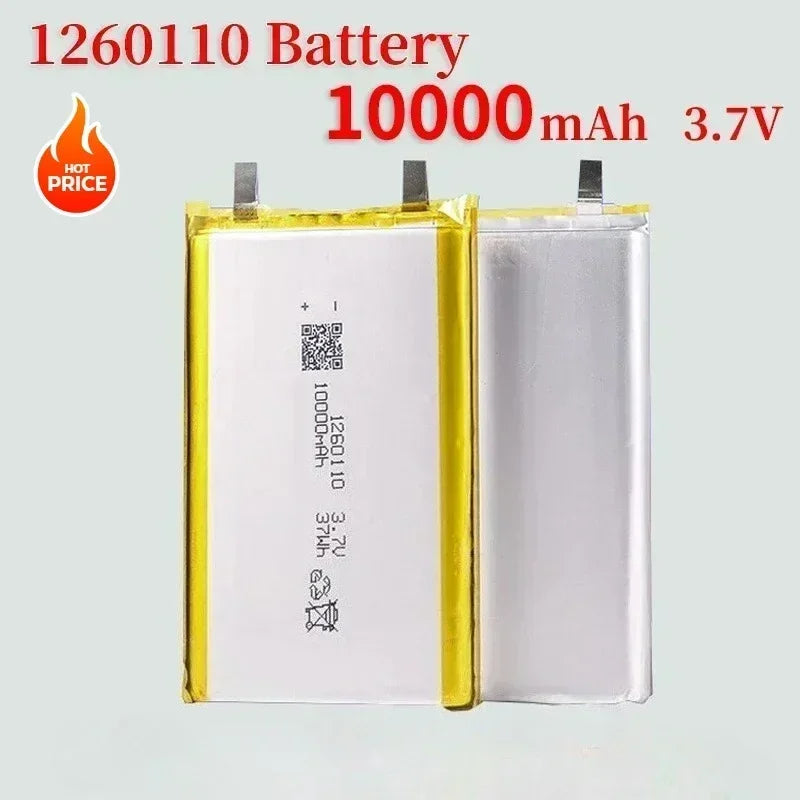 Rechargeable Batteries 3.7V 10000mAh 1260110 Li-polymer Battery Lithium Polymer for Toy Power Bank GPS Laptop Camping Lights Diy Oasis Select