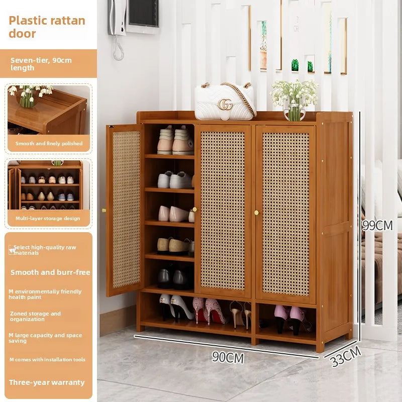 Shoe cabinet entrance household indoor shoe rack multi-layer home storage provincial space dormitory rental house shoe cabinet Oasis Select 3 doors 7 floors 19