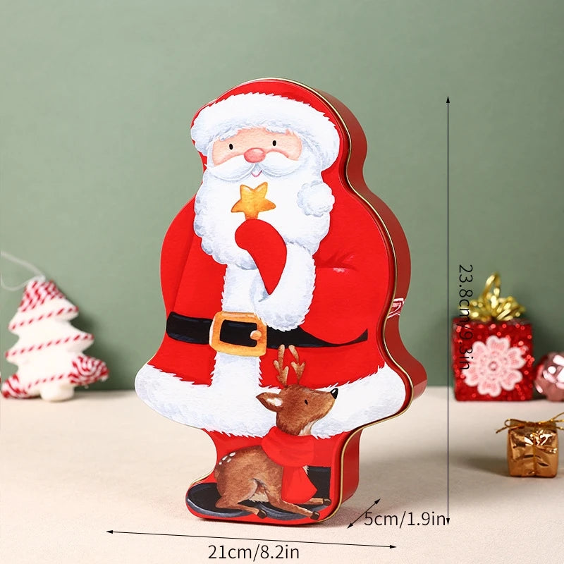 Tinplate Box Santa Claus Storage Box Candy Box Biscuit Box Snack Box Multi Functional Piggy Bank Gift Packaging Box Oasis Select 2312P-02 other