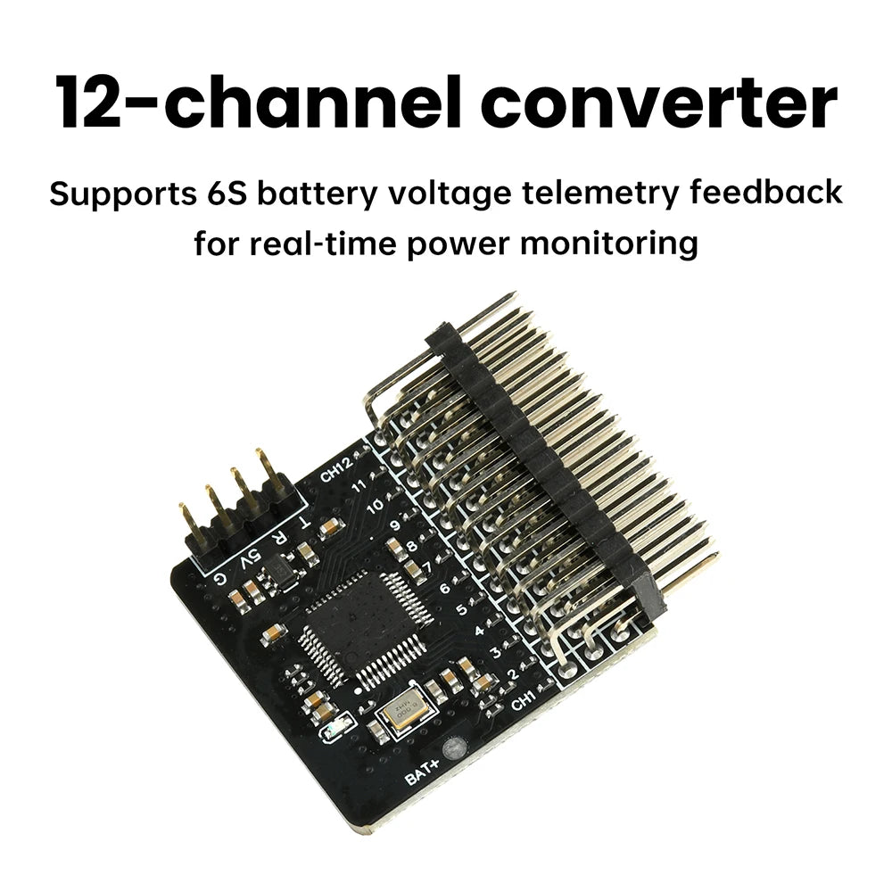 CRSF ELRS 12 Channel PWM Adapter Board with 12 PWM Outputs BEC 5V Power Supply for RC Models Oasis Select