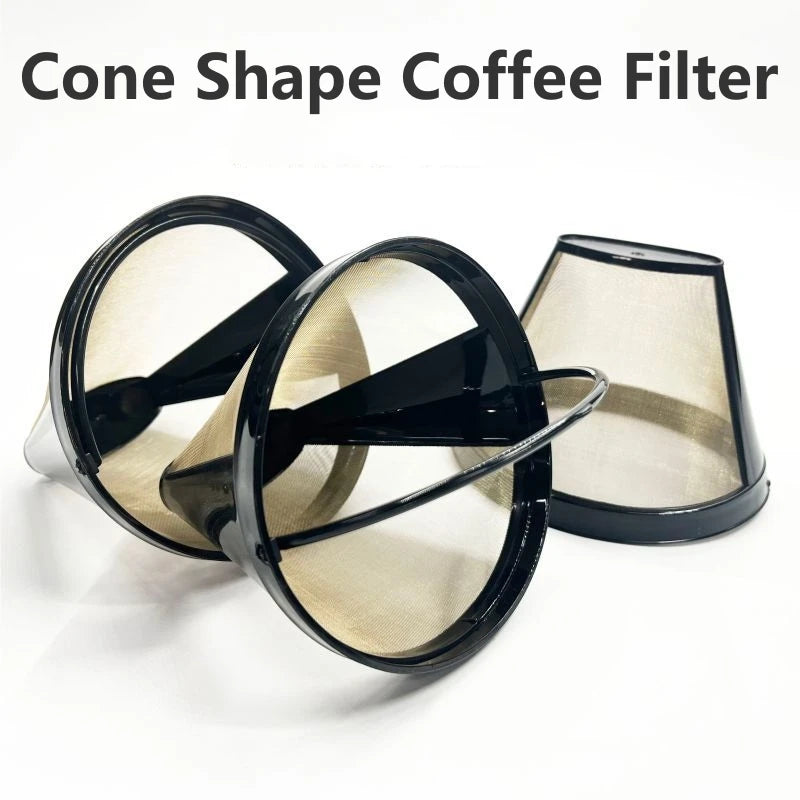 1/3pcs Cone Shape Permanent Coffee Filter Mesh Basket Stainless Steel Reusable Kitchen Coffeeware Coffee Filters Tea Brewer Oasis Select