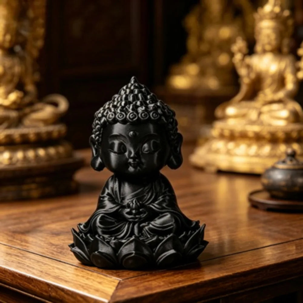 Retro Miniature Meditation Buddha Figurines Zen Style Statues Meditating Buddha Ornaments for Home Tea Room and Meditation Decor Oasis Select