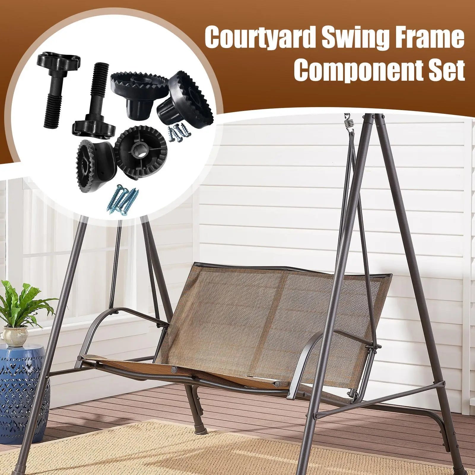 Pavilion Swing Canopy Frame Parts Kit Outdoor Swing Hanging Chair Canopy Frame Assembly Wear-Resistant Canopy Fittings Oasis Select