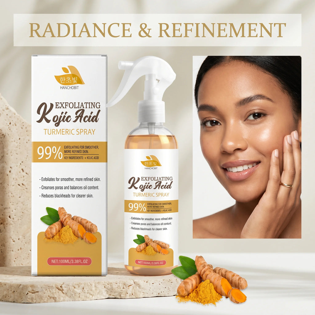 Kojic Acid Turmeric Spray for Exfoliating Blackhead Remover Oil Control Mist Pore Cleanser Oil Balancing Toner Smooth Skin Care Oasis Select