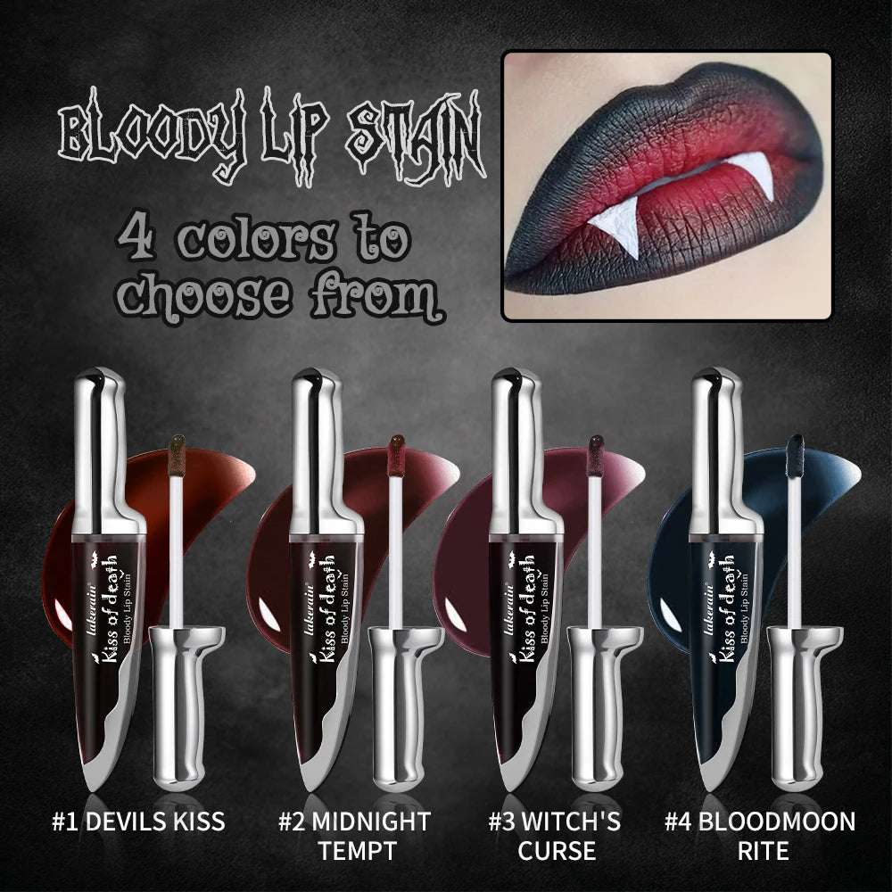 Lakerain Fake Bloody Lip Stain Gel-like Waterproof Spill-proof Long Lasting Matte Lip Tinting Halloween Party Lip Cosmetics Oasis Select
