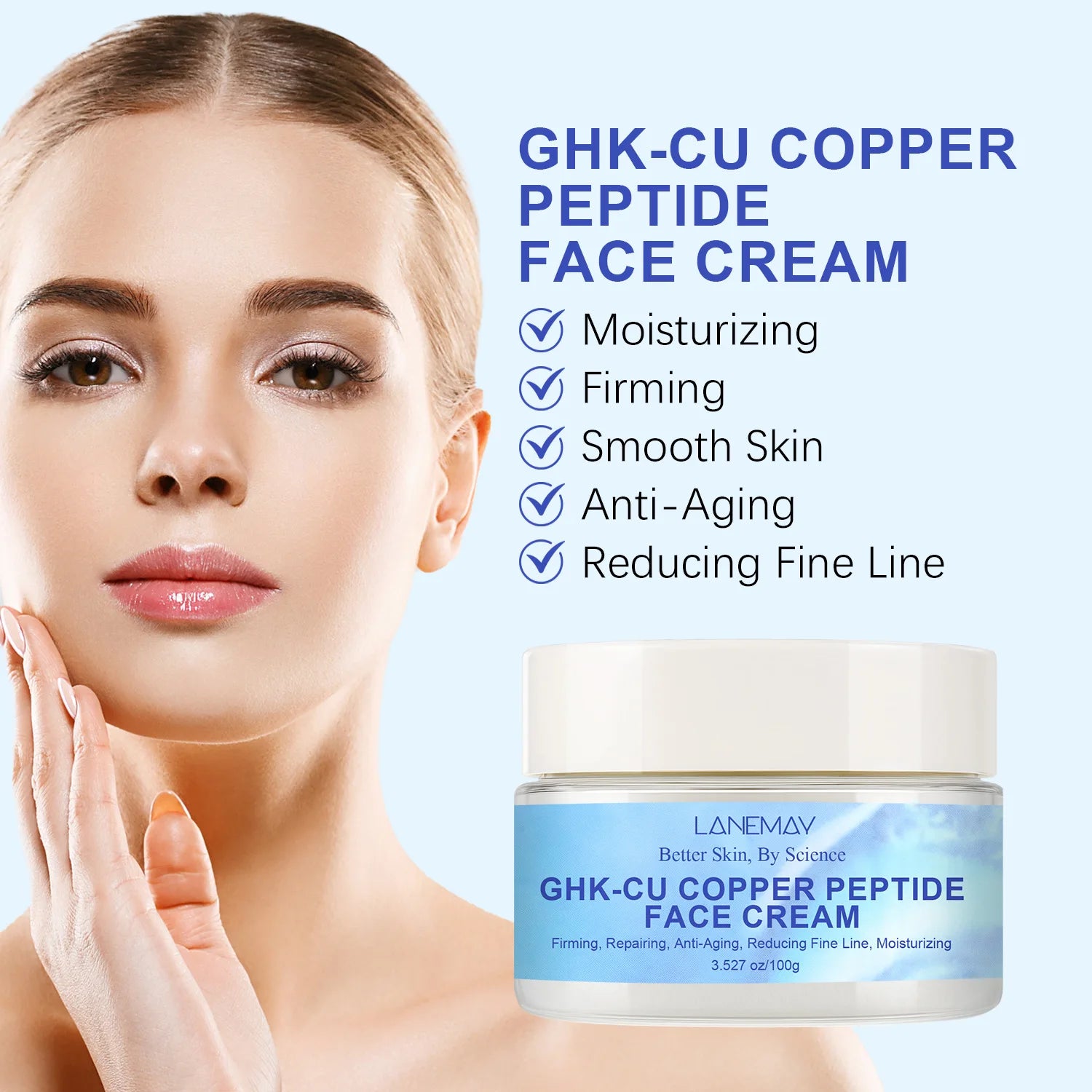 Blue Copper Peptide Face Cream & GHK-Cu Snap-8 Serum Set