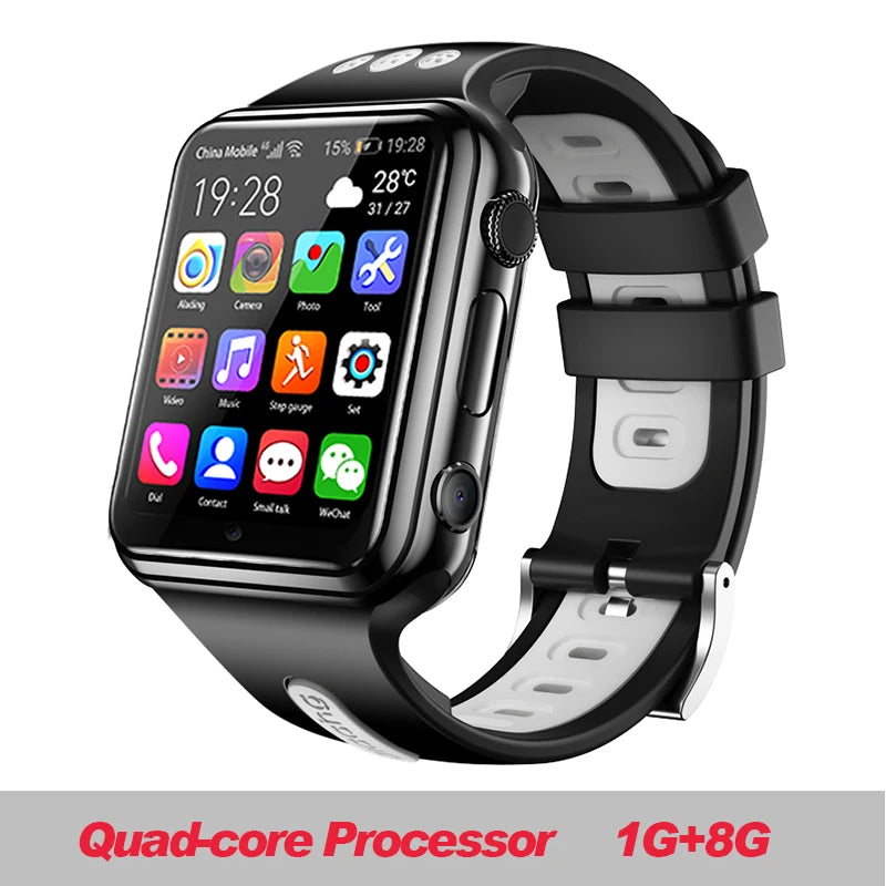 H1/W5 4G GPS Wifi location Student/Kids Smart Watch Phone android system clock app install Bluetooth Smartwatch 4G SIM Card Gift Oasis Select W5 8G black gray Add 32G TF Card