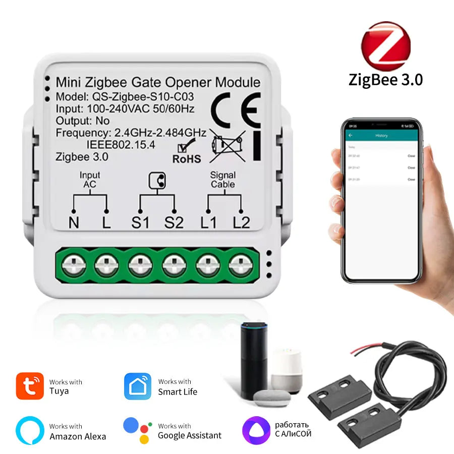 Tuya Zigbee WiFi Smart Garage Door Controller | Alexa Google Smart Garage Controller Oasis Select Zigbee need hub