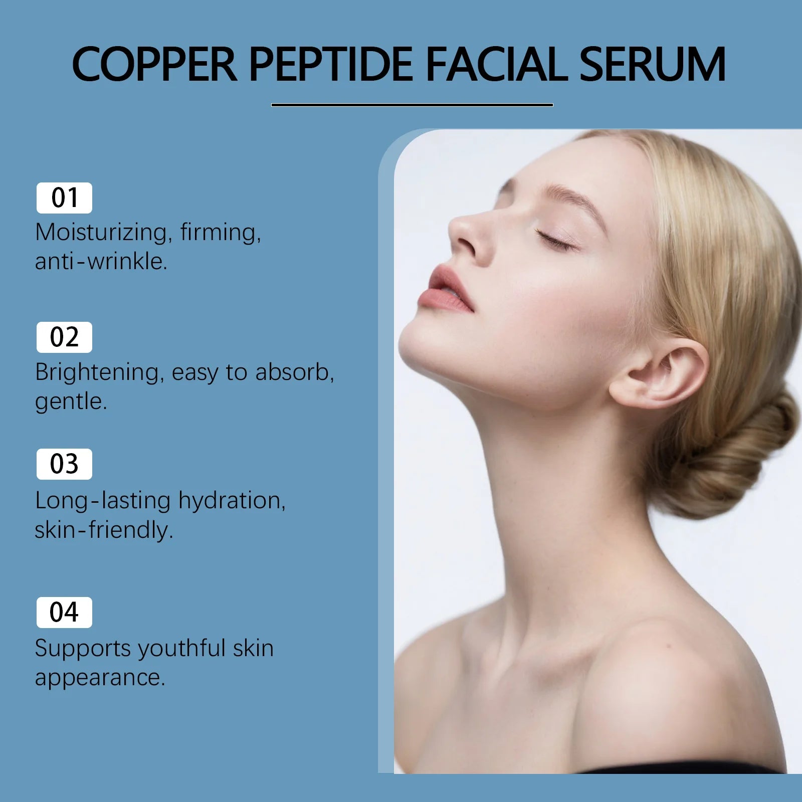 Copper Peptide Facial Serum – Hydrating & Moisturizing Essence Face Serum Oasis Select