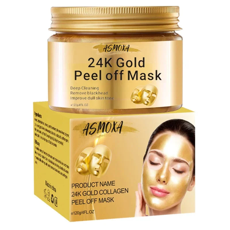 24K Gold Peel-Off Facial Mask – Deep Cleansing & Moisturizing Peel-Off Face Mask Oasis Select 120g
