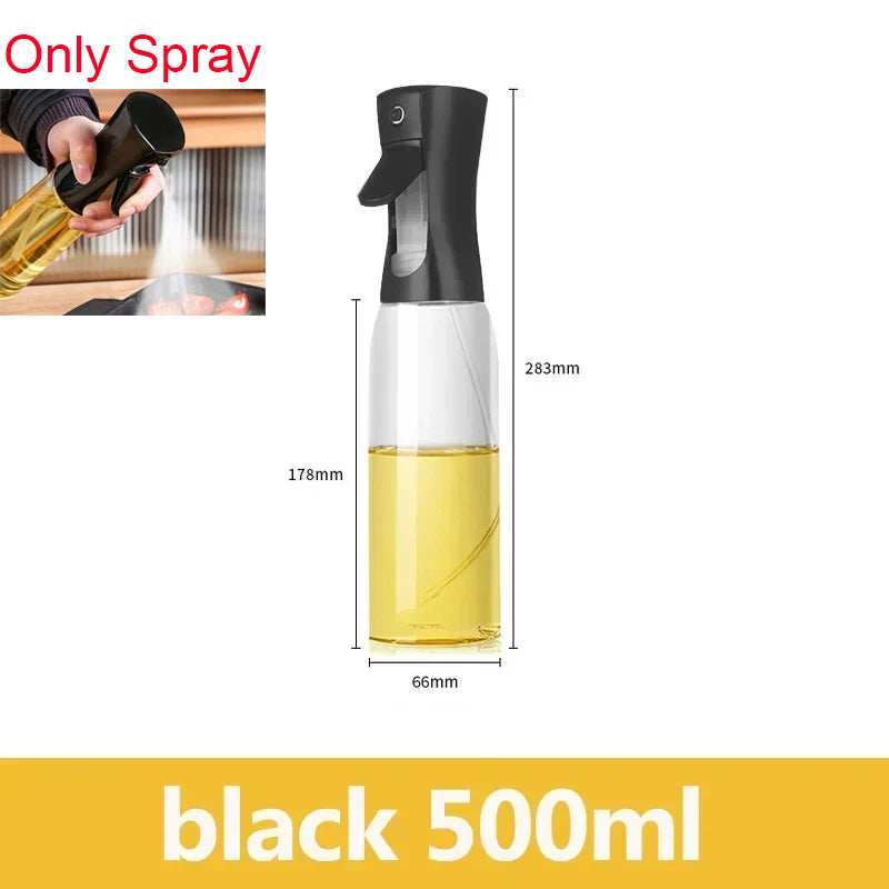 Spray Oil Sprayer Oil Cruet Spray Dual Purpose Kitchen Oils Spray Olive Oil Sprays Bottle Air Fryer Salad BBQ Kitchen Baking Oasis Select black 500ml-spray